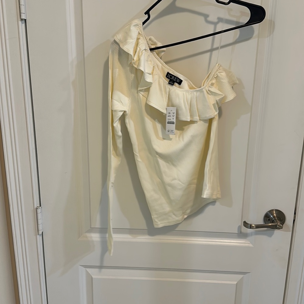 J.Crew one shoulder ruffle top